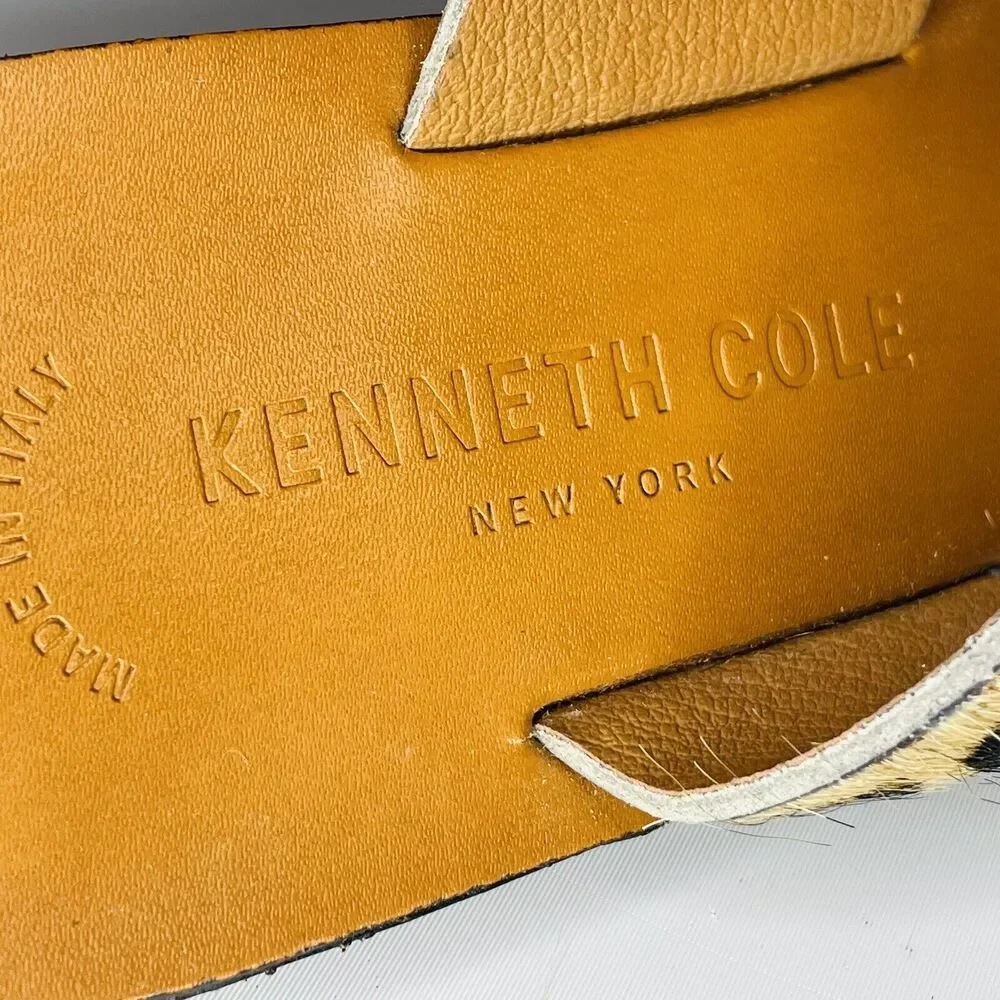Kenneth Cole New York Womens Palm Calf Hair Thong Slide‎ Sandals Shoes Size 6.5